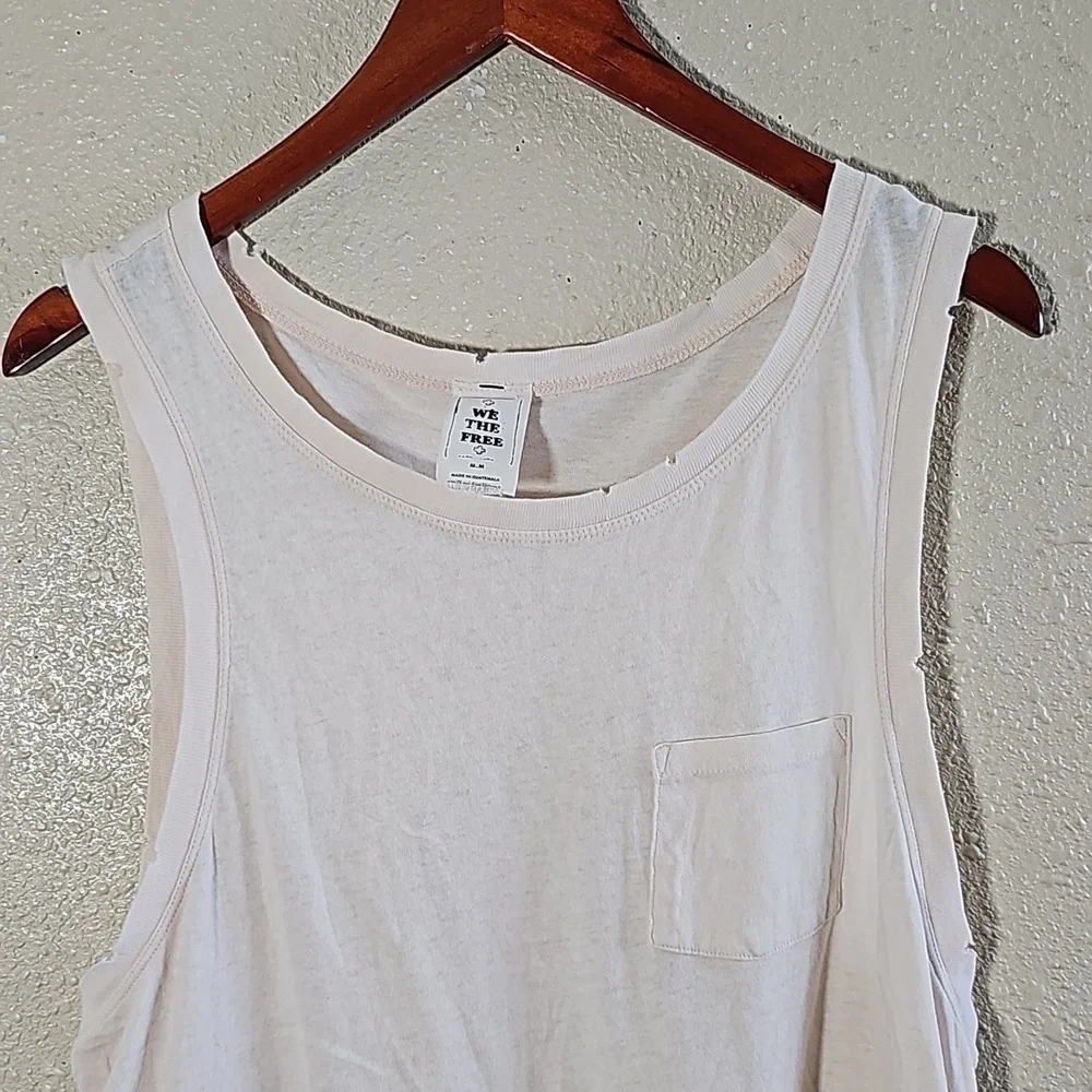 We The Free Overside Cream Peplum Tank Top. - Picture 2 of 5